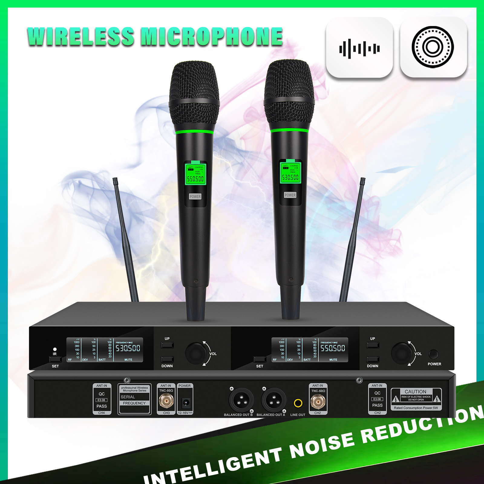 Shure Mic Sm58 - Wireless Microphone System Real UHF Dual
